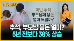 '이번 추석, 부모님 용돈 얼마 드리지?'…지난해 평균 21만 3천 원 [세상만사] #추석 #부모님용돈 #연령대별