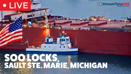 Soo Locks in Sault Ste Marie, Michigan